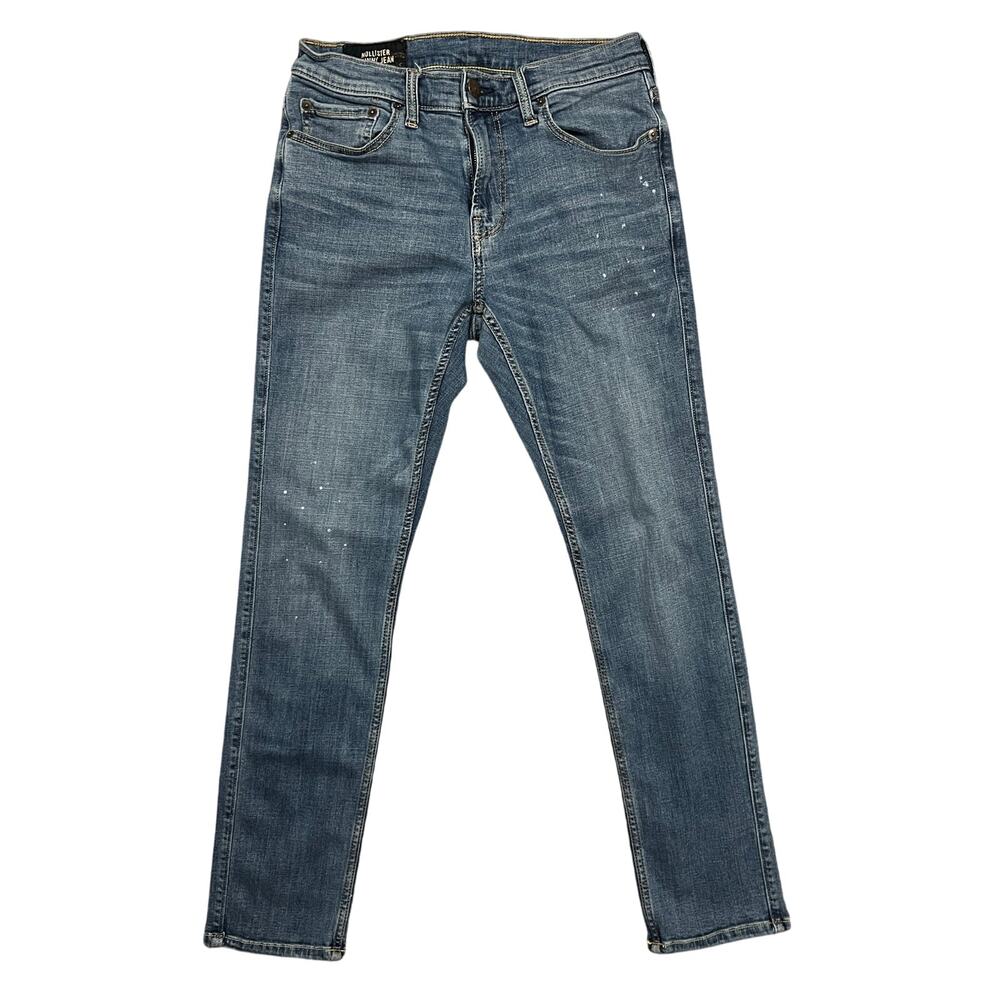 Hollister California Medium Light Wash Distressed Denim Skinny Jeans Mens 31 32